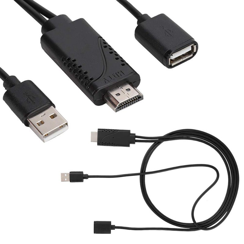 Wendry 3 in 1 USB Female to Male HDTV Adapter, 1080P HD USB to Digital AV Adapter Cable, Plug and Play, Mirroring HDTV Adapter for iOS Android Devices - Image 1